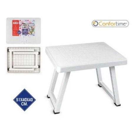 MESA PLASTICO PLEGABLE PARA PISCINA 51X40X40 BLANCA CONFORTIME
