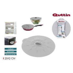 TAPA COCINA SILICONA 25 CMS PARA SARTEN Y BOL, MULTIUSOS, APTA PARA MICROONDAS QUTTIN