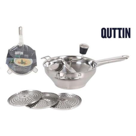 PASAPURES ACERO INOXIDABLE 20 CMS CON 3 DISCOS DESMONTABLES,FACIL LIMPIEZA QUTTIN