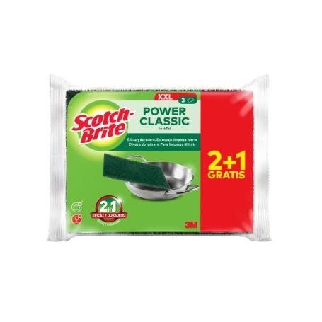 SCOTCH-BRITE® ESTROPAJO FIBRA VERDE XXL 2+1 GRATIS 7100309047