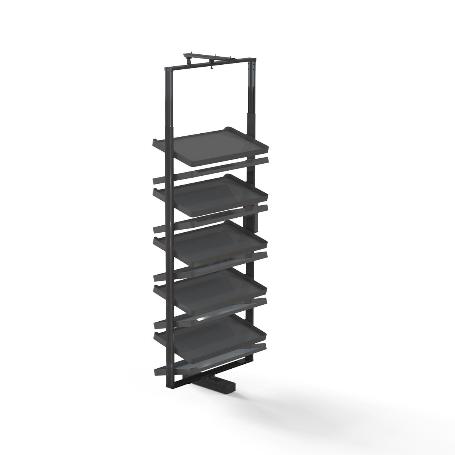 EMUCA ZAPATERO GIRATORIO PARA INTERIOR DE ARMARIO QUARTZ, H1640MM, MÓDULO 800MM, ACERO, ALUMINIO, MADERA, TITANIO