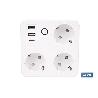 REGLETA INTELIGENTE CON 3 TOMAS Y 2 PUERTOS USB Y TIPO C