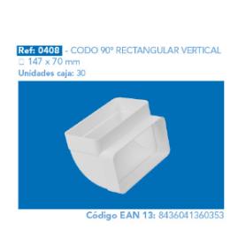 CODO RECTANG.VERTICAL 147X70 MM
