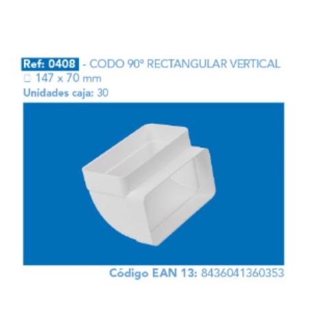 CODO RECTANG.VERTICAL 147X70 MM