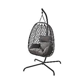 SILLA COLGANTE RATAN GRIS OSCURO