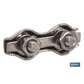 SUJETACABLES PLANOS DOBLES INOX. M-10   CAJA 5 UNID.