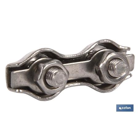 SUJETACABLES PLANOS DOBLES INOX. M-10   CAJA 5 UNID.