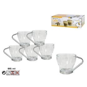 8,5 CLS TAZA CAFE SOLO CRISTAL TRANSPARENTE CON ASA METAL L2503 - CAJA 6 UNIDADES