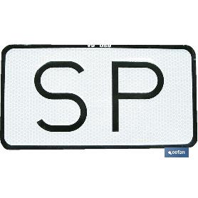 PLACA SP V-9 SERVICIO PÚBLICO 225X12 CM