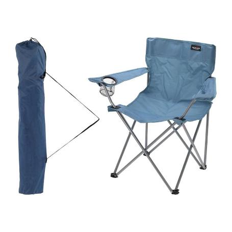 SILLA PLEGABLE METAL AZUL CLARO 51X42X81 CM