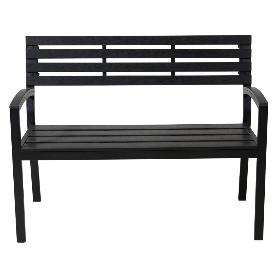 BANCO DE JARDIN POLIURETANO NEGRO 115X55X85