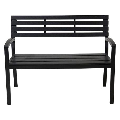 BANCO DE JARDIN POLIURETANO NEGRO 115X55X85