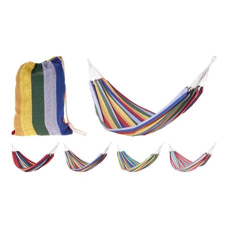 HAMACA CAMA PLAYA 200X100 CM RAYAS SURTIDA
