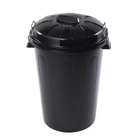 CUBO BASURA CON TAPA 100L NEGRO