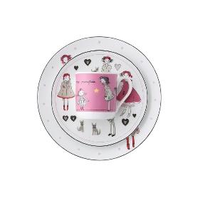 VAJILLA INFANTIL 4 PIEZAS PORCELANA MUÑECAS