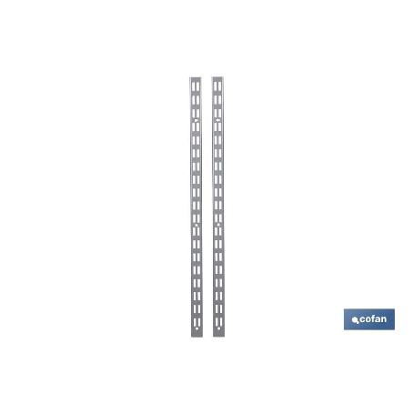 PACK 2 CREMALLERAS PARED PARA ESTANTERÍAS 2400X30X25 MM