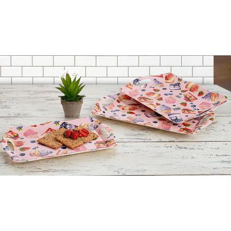 BANDEJA PLASTICO ASAS PASTEL 42X29 CM