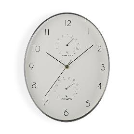 RELOJ ALUMINIO + TERMOMETRO + HIGROMETRO 30 CM