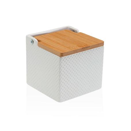SALERO TAPA BAMBU BLANCO 12X11 CM