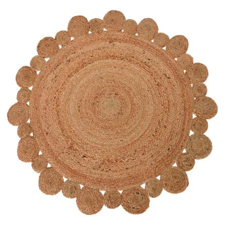 ALFOMBRA YUTE 90 CM BORDE FLOREADO