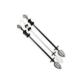 BARRA CORTINA METAL 70/120 CM NEGRA