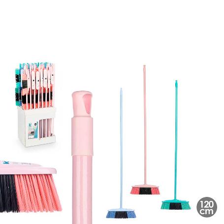 ESCOBA + MANGO 120 CM COLORES SURTIDOS