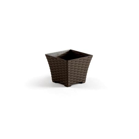 MACETA RATTAN CUADRADA 15 CM WENGUE