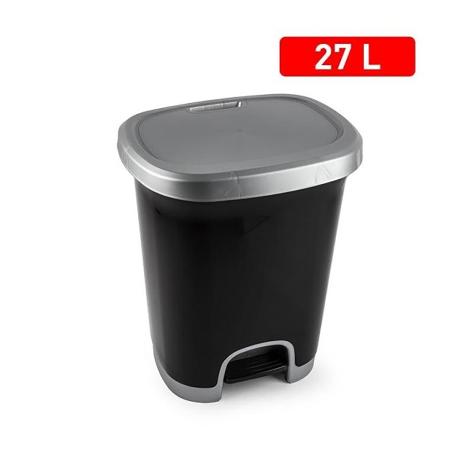 CUBO PEDAL 27 LITROS NEGRO/GRIS