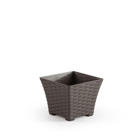 MACETA RATTAN CUADRADA 15 CM TOPO