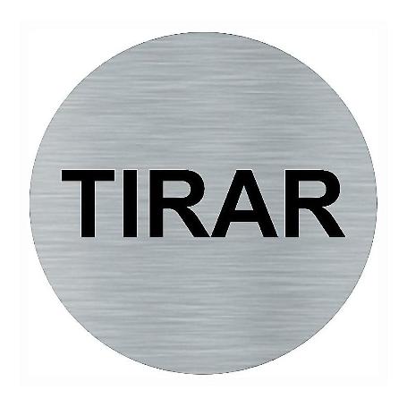 PLACA TIRAR ALUMINIO ADHESIVO REDONDO 75MM