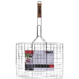 PARRILLA DOBLE MANGO MADERA 34X24 CM