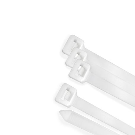 BRIDA NYLON 100%. COLOR BLANCO / NATURAL 2,5 X 100 MM. 100 PIEZAS. ABRAZADERA PLASTICO, ORGANIZADOR CABLES, ALTA RE