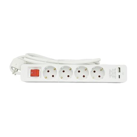BASE MULTIPLE 4T CON USB+A+C 3680W BLANCO