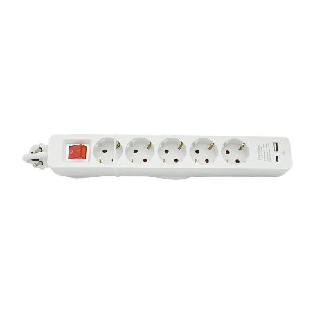 BASE MULTIPLE 5T CON USB+A+C 3680W BLANCO