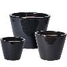 MACETAS NEGRAS CERAMICA 15+20+23 CM