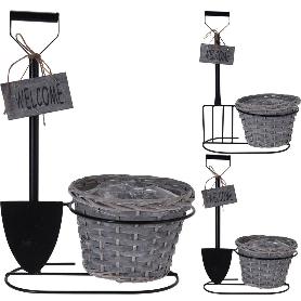 MACETERO METAL NIMBRE PALA/HORCA 22X46CM