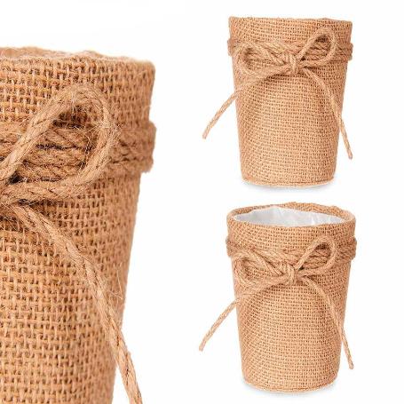 MACETERO TELA SACO LAZO 10X10 CM