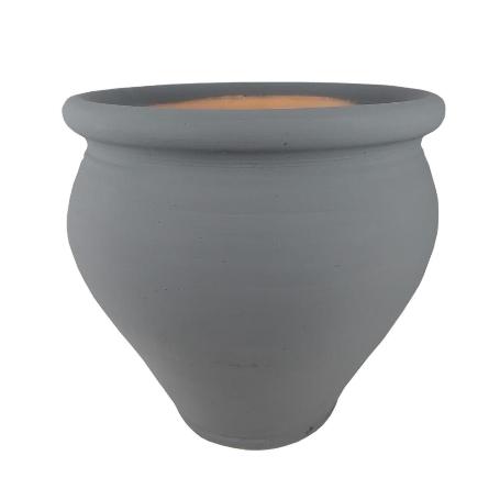 MACETA BARRO PEQUEÑA 25X25 GRIS