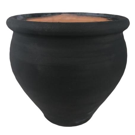 MACETA BARRO GRANDE 38X35 CM NEGRA