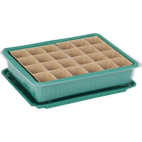 SEMILLERO CON TAPA 27,5X20X7 CM 24 HUECOS