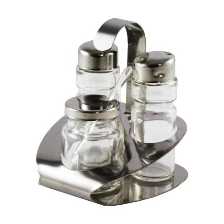 SALERO + PIMENTERO+MOSTAZA+SOPORTE GOREM