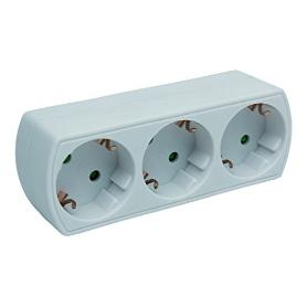 ADAPTADOR 3 VIAS FRONTAL SCHUKO CON INTERRUPTOR (3.500W)