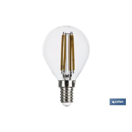 BOMBILLA LED ESFERICA FILAMENTO E14 4W 470LM 2700K