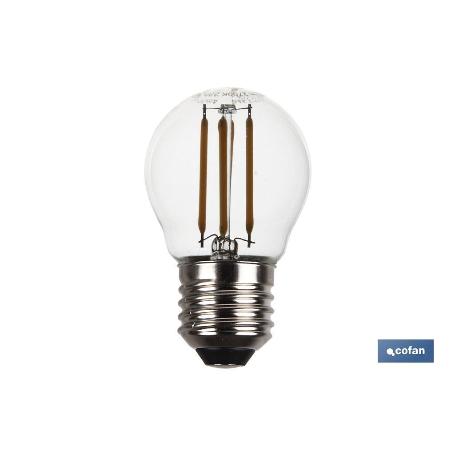 BOMBILLA LED ESFERICA FILAMENTO E27 4W 470LM 2700K