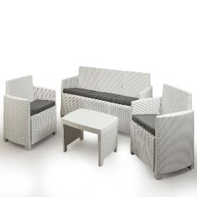 TRESILLO STROMBOLI  4 PIEZAS 10 COJINES BLANCO