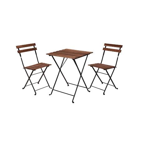 MESA 60X60 + 2 SILLAS MADERA METAL