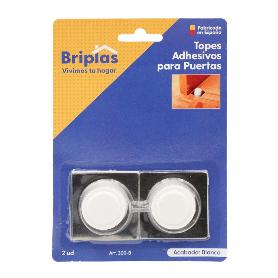 TOPE PUERTA BASE ACERO INOXIDABLE ADHESIVO BLANCO
