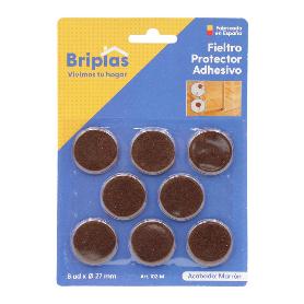 FIELTRO ADHESIVO CIRCULOS 27 MM MARRON