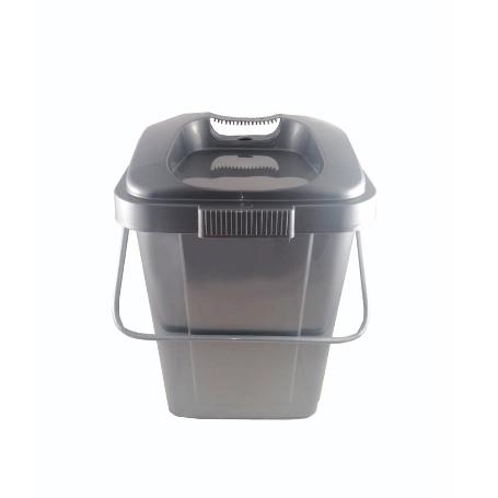 CUBO BASURA CON TAPA 30 LITROS GRIS