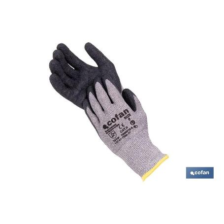 GUANTE ANTICORTE HPPE IMPREGNADO DE LATEX RUGOSO TALLA 10 VENTA UNITARIA